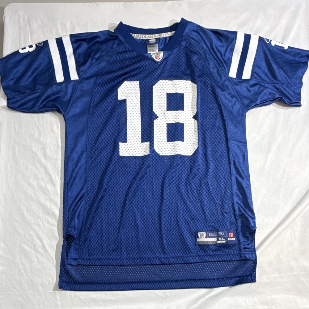 Reebok Youth Boys Indianapolis Colts Peyton Manning Blue Jersey Size XL 18 NFL